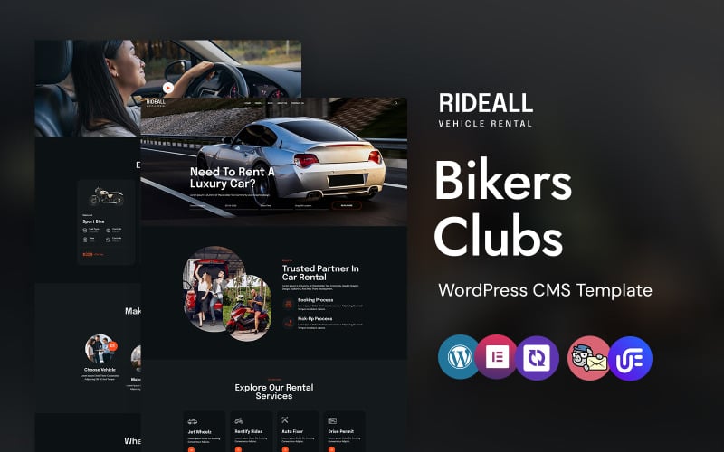RideAll - WordPress Elementor šablona pro motoristické a motorkářské kluby