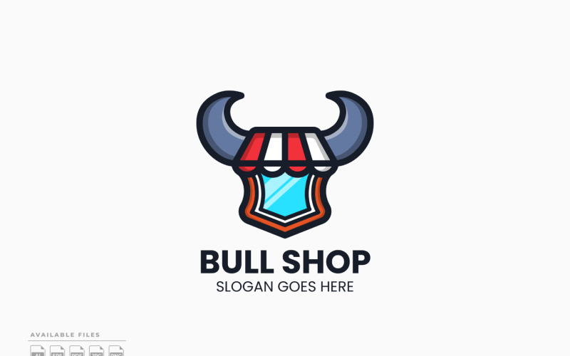 Bull Shop Logo Sjabloon Vector Ontwerp