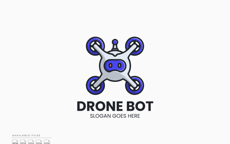 Drone Bot Logo Sjabloon Vector Ontwerp