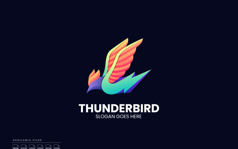 Logo colorato sfumato di Thunder Bird