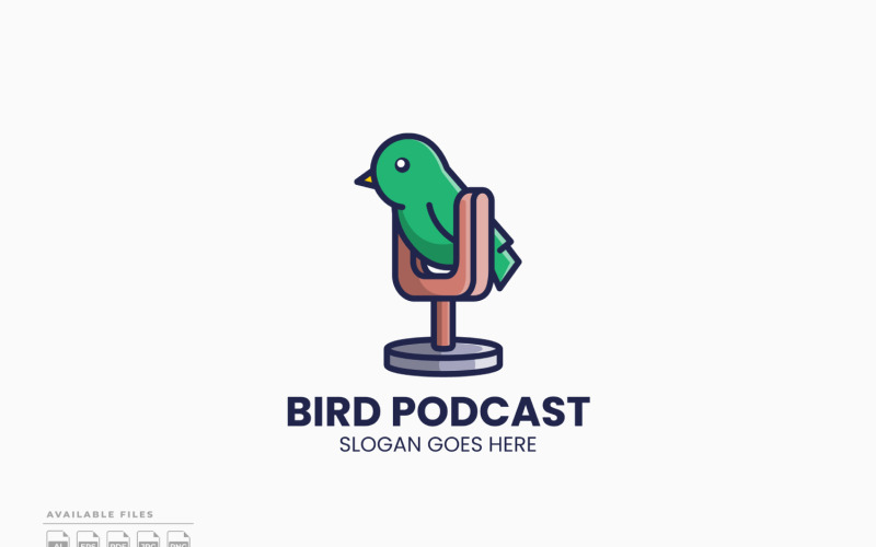 Logo sjabloon voor Bird Podcast Vector Ontwerp