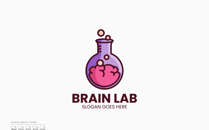 Modello di logo Brain Lab vettoriale