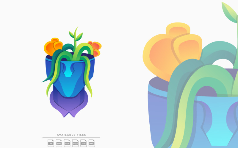 Naturkopf-bunte Logo-Illustration