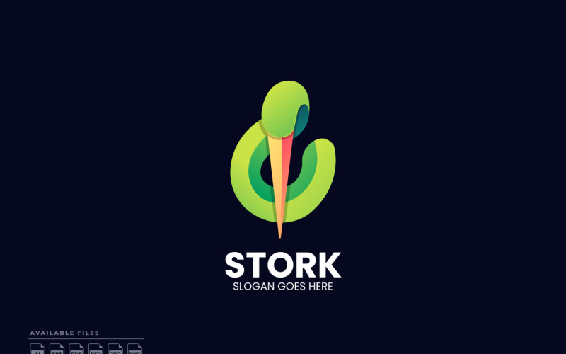 Stork Gradient Färgglad Logotyp
