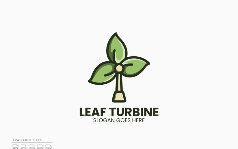 Szablon logo Leaf Turbine Wektor Projekt