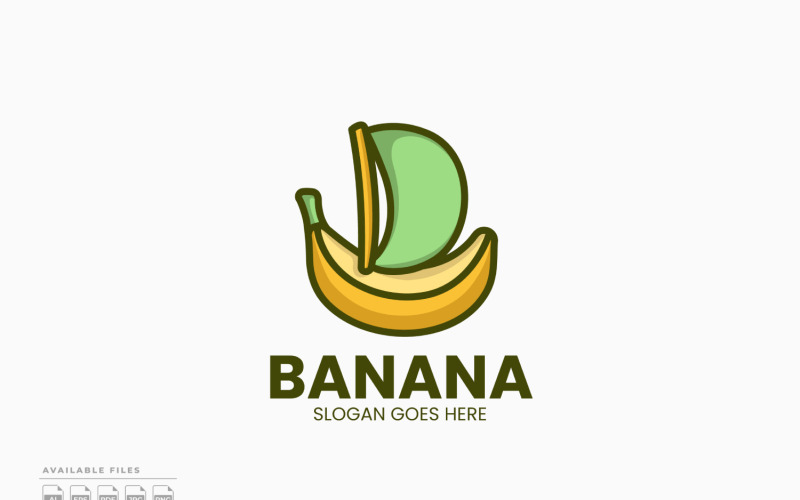 Szablon logo łodzi bananowej Projekt wektorowy