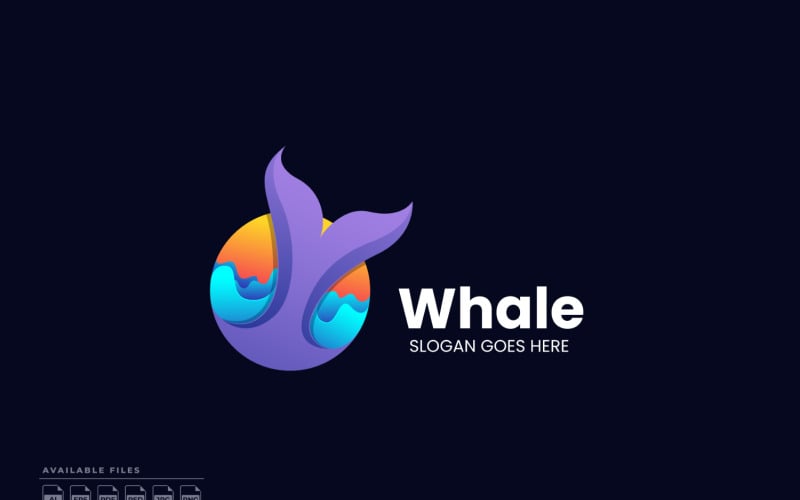 Whale Gradient Colorful Logo Template - TemplateMonster