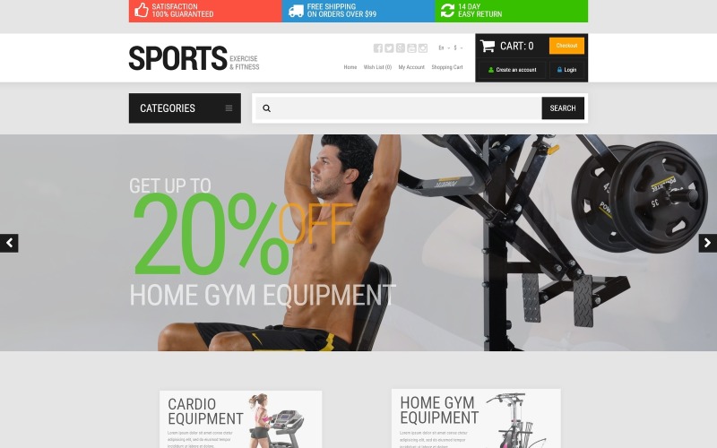Active Sports Store OpenCart-sjabloon