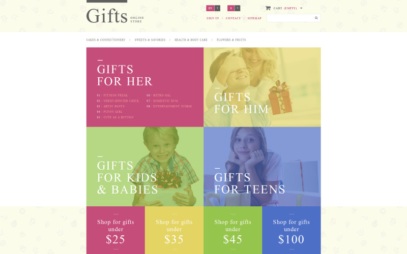 Cadeauwinkel PrestaShop-thema
