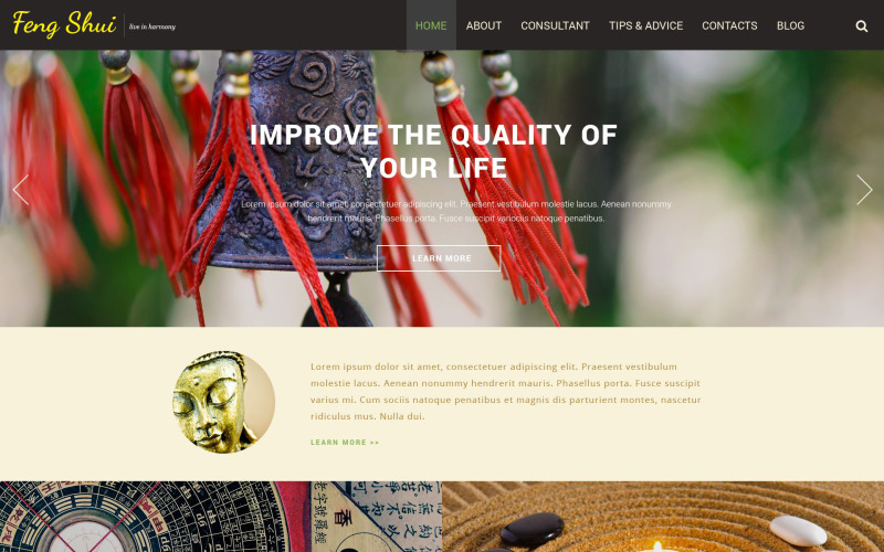 Feng Shui-responsiv webbplatsmall