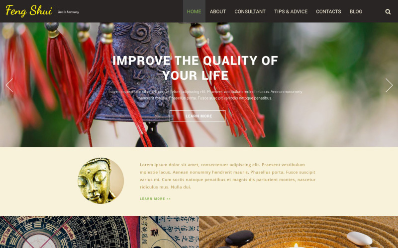 Feng Shui válaszadó weboldal sablon