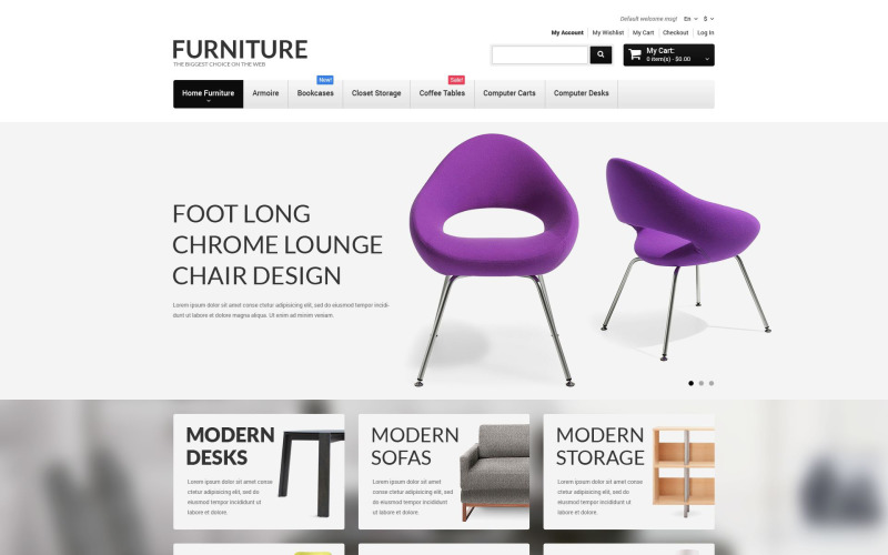 мебель отзывчивая тема magento