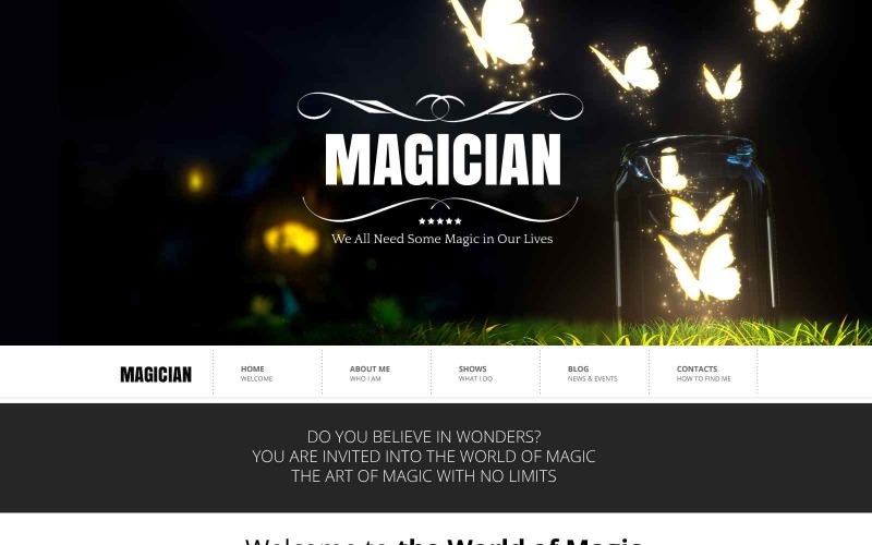 Goochelaar Website sjabloon
