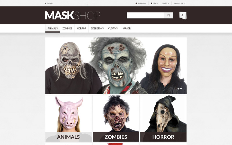 Masquerade Mask PrestaShop Teması