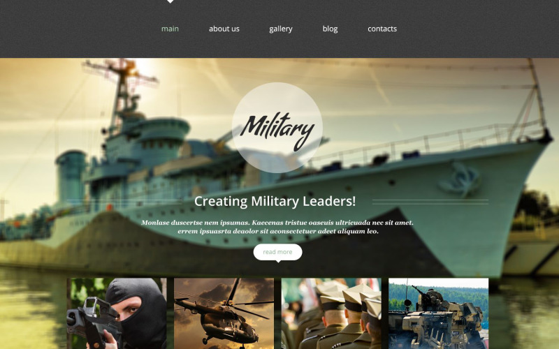Militärische Website-Vorlage