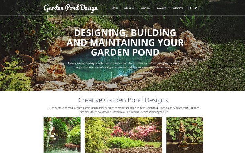 Modèle de site Web réactif de conception de jardin