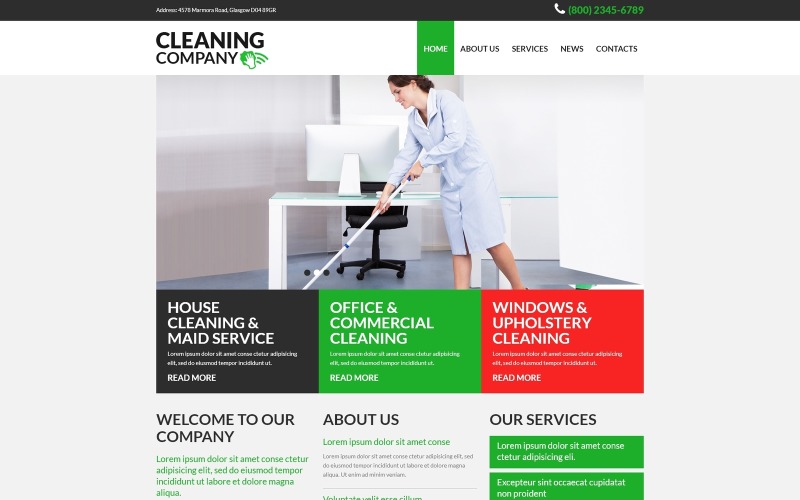 Modello Joomla per servizi di pulizia
