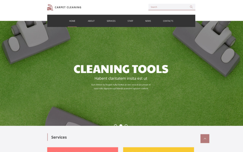 Plantilla de sitio web adaptable de limpieza
