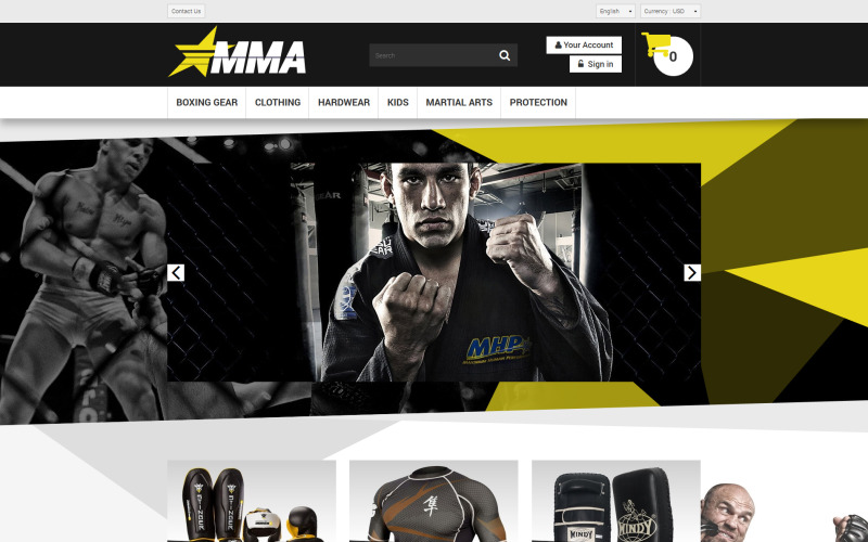 Тема PrestaShop для магазина MMA
