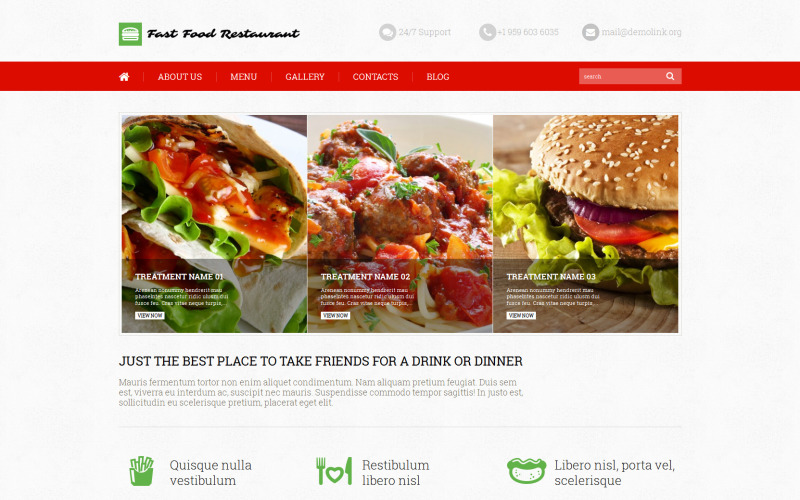 Tema WordPress de restaurante de fast food