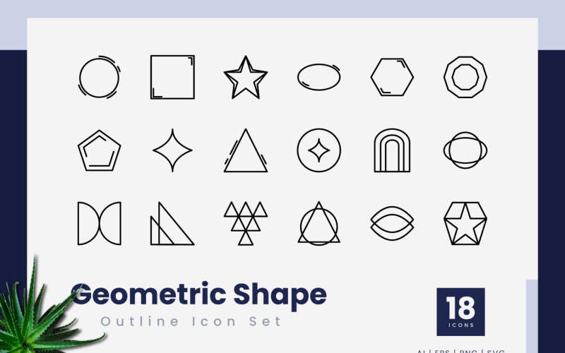 Geometrische vormcontourpictogrammen