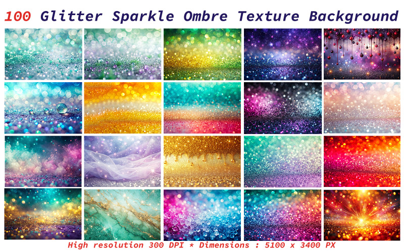 100 Glitter Glitter Ombre Textur Bakgrund