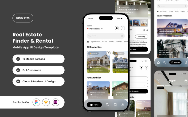 Nuvira – Modello di progettazione dell'interfaccia utente dell'app immobiliare