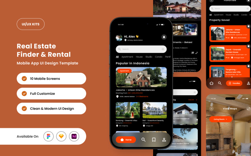 RumaSpace – Modello di progettazione dell'interfaccia utente dell'app di ricerca immobiliare