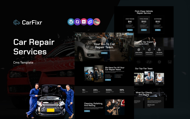 CarFixr — многоцелевая адаптивная тема WordPress для авторемонтных услуг