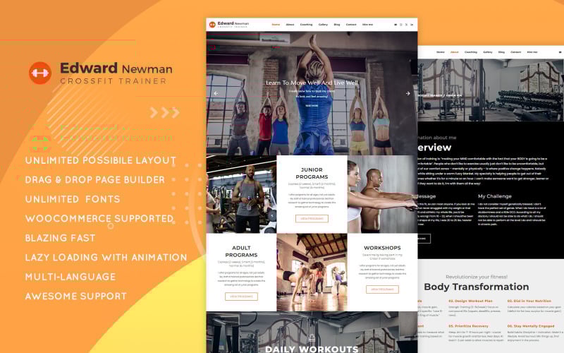 Edward Newman - Tema WordPress para Treinador de Crossfit
