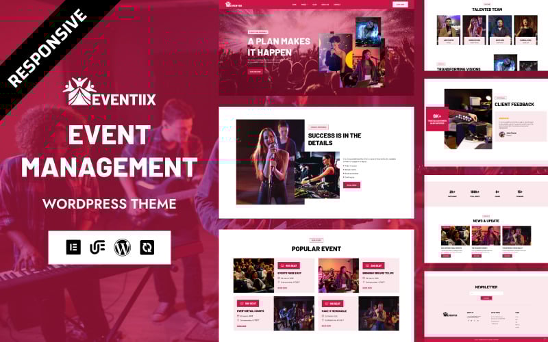 Eventiix - Tema WordPress Elementor per organizzatori di festival ed eventi