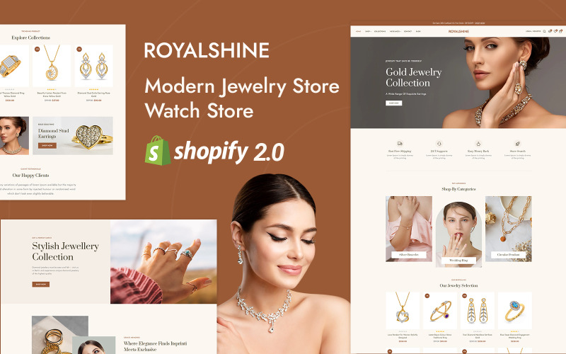 Royalshine - Mücevher Moda Mağazası Shopify 2.0 Duyarlı Tema