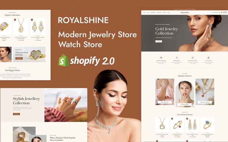 Royalshine - Sklep jubilerski i modowy Shopify 2.0 Responsywny motyw