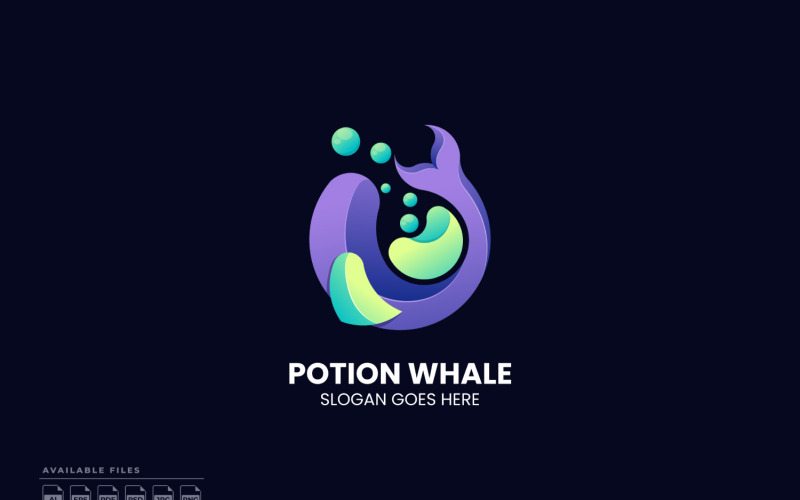 Potion Whale Gradient Kleurrijk Logo