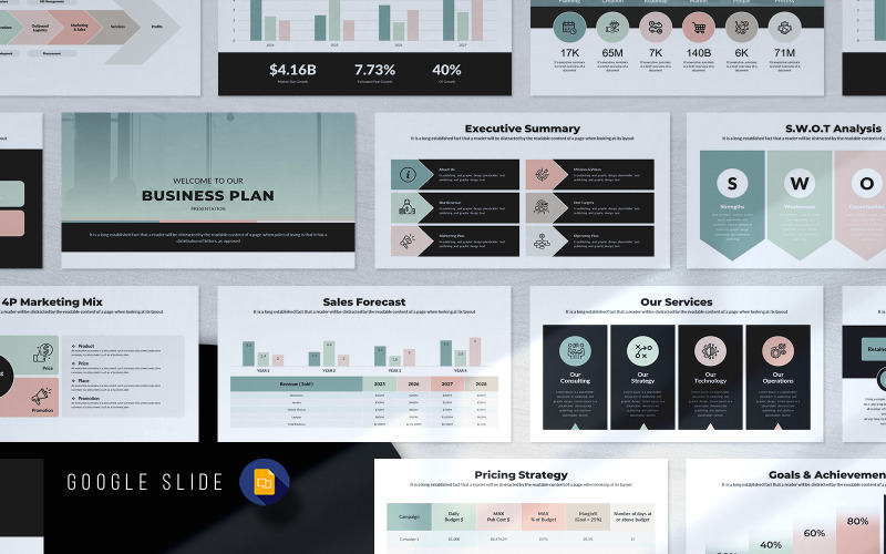 De Business Plan Google Slide-sjabloon