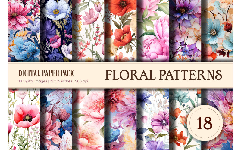 Motifs floraux 18. Papier numérique.