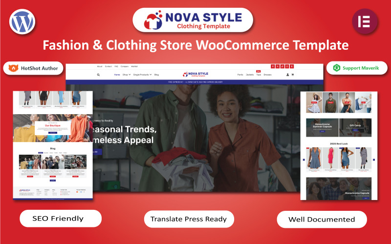 Nova Style - WooCommerce Elementor-mall för mode- och klädbutik