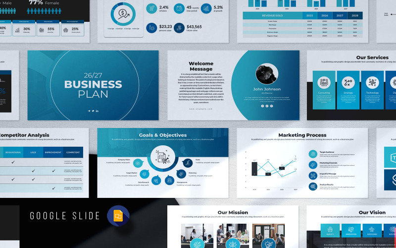 Plantilla de presentación de Google Slides para plan de negocios