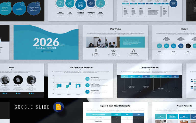 Rapport annuel - Modèle de présentation Google Slides