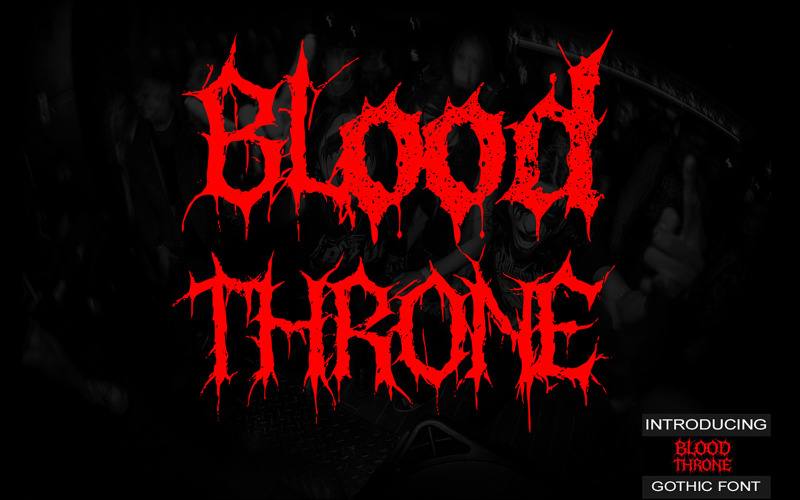 Шрифт BloodThrone Gothic Metal