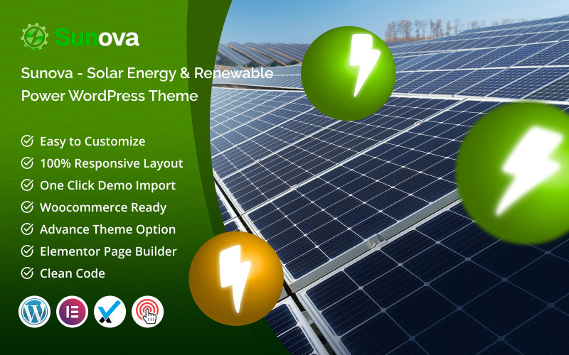 Sunova - Tema WordPress per energia solare e fonti rinnovabili