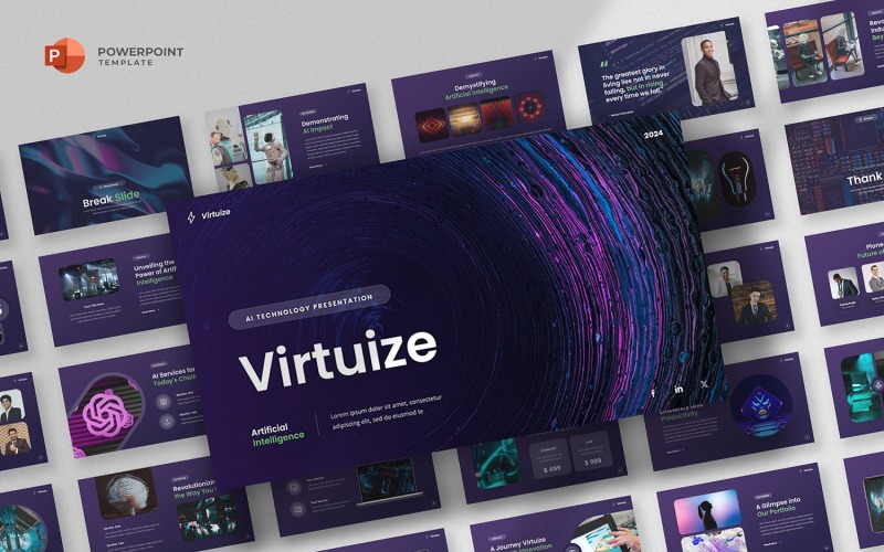Virtuize - Modelo de PowerPoint sobre Inteligência Artificial
