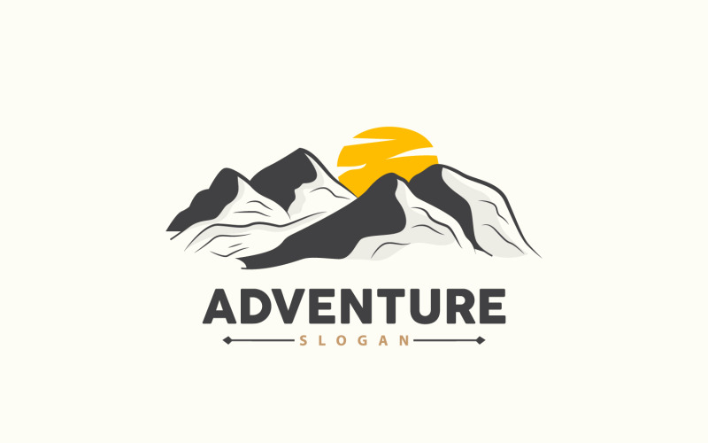 Logo de montagne, paysage naturel, vecteur V1