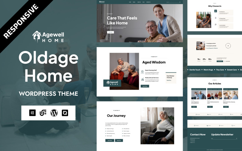 Agewell - тема WordPress Elementor для ухода за пожилыми людьми и дома престарелых