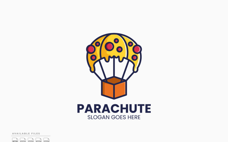 Дизайн шаблону векторного логотипу піци Parachute