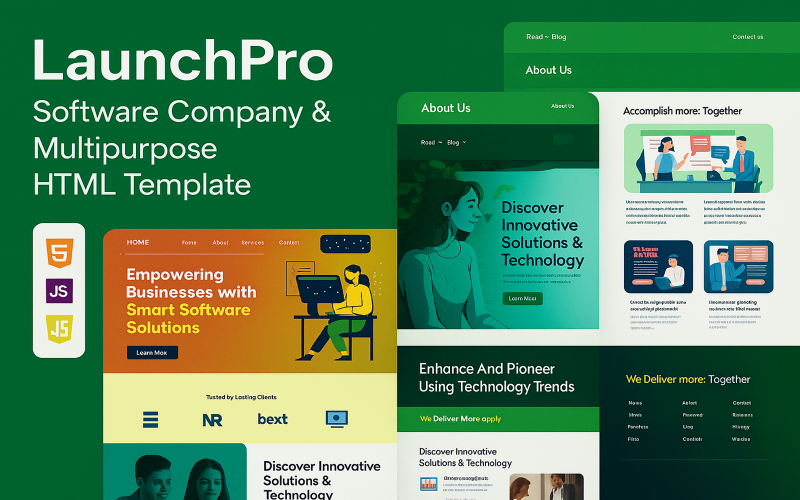 LaunchPro - розробник програмного забезпечення та багатоцільовий HTML-шаблон