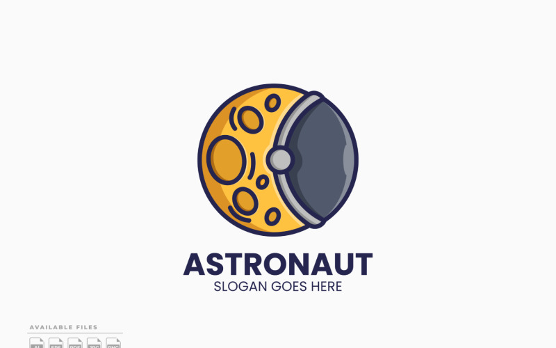 Månen Astronaut Logotyp Mall Vektor Design