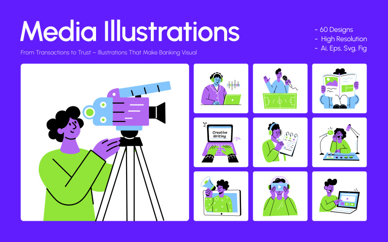Media Illustratie Kunstset