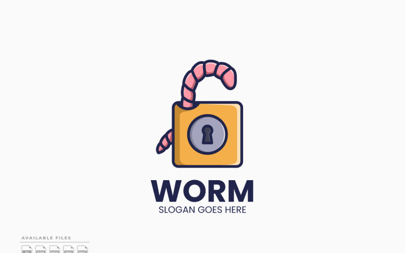 Modèle de logo de sécurité Worm, conception vectorielle