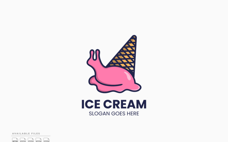 Modèle de logo vectoriel de crème glacée à l'escargot